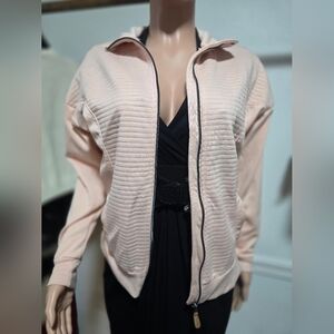 Elegant Women's Light Pink Bomber Jacket